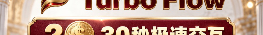 Turbo Flow；2 [coin engraved $]；30秒极速交互；最高可放大千倍；30秒；立即上桌